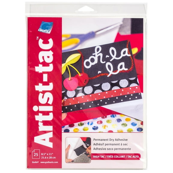 Grafix Artist-Tac Dry Adhesive Sheet, 8.5in x 11in, 25/Pkg.