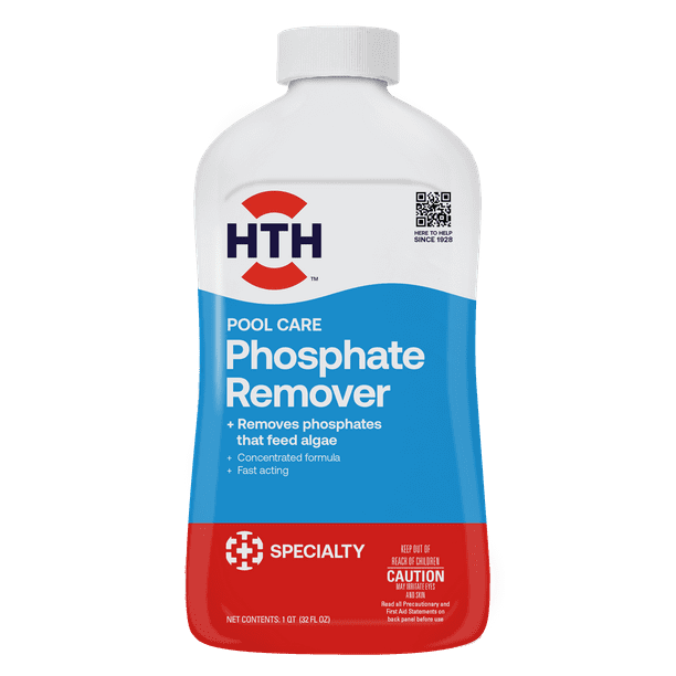 HTH Pool Care Phosphate Remover for Swimming Pools, 32oz