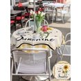 thumbnail image 5 of Outdoor Tablecloth with Umbrella Hole for Patio/Picnic/Party/Camping, Sunflowers Waterproof Table Cloth Round Cover Washable, Yellow Floral Botanical Checkered Rustic (Dia 60"), 5 of 8