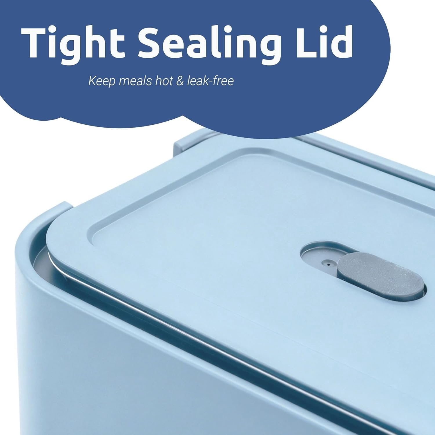 Portable 4 Cup Electric Heated Lunch Box, 33oz  Warmer for Work& Travel, Leak-Proof  Lid, Foldable Carry Handle, Removable Stainless-Steel Container & Detachable Power Cord, Blue