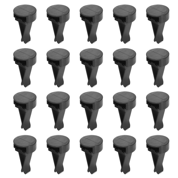 20 Clips de ventilación de aire para automóvil con cabeza cuadrada y ranura de plástico, clip de salida de auto, clips de ventilación de aire acondicionado, negro 40x24mm