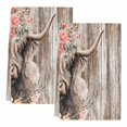 thumbnail image 2 of Spring Cow Floral Kitchen Towels Set of 2, Vintage Brown Wooden Farmhouse Absorbent Dish Towels for Kitchen, Microfiber Hand Towel, Quick Drying Tea Towel for Cleaning Decorative Dishcloths, 2 of 7