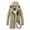 Khaki, variant on XMMSWDLA Sales Clearance Blousse for Men Solid Hooded Zipper Hooded Mid Length Long Sleeve Jacket Coats