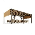 thumbnail image 5 of 12' x 20' Wood Pergola with Retractable Canopy – Sturdy Outdoor Patio Structure for Backyard, Garden, or Deck, Modern Reddish-Brown Shade System, System Default, 5 of 7