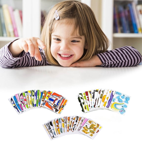 25pcs Three-Dimensional Animal Puzzles, DIY Early Childhood Education Toys, Assembled Puzzle Card Set to Enhance Hands-On Ability & Cognitive Development, A