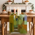 thumbnail image 2 of Table Runner - 48 Inch Long, Abstract Yellow Kitchen Dining Table Runner Dresser Scarves, Painting Buildings Geometric Modern Art Farmhouse Decor for Coffee Tables Wedding Party Banquet, 2 of 8