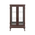 thumbnail image 4 of 2 Doors Curio Cabinet with Tempered Glass Doors, Curio Cabinets with Mirrored Back Panel and Adjustable Shelves, Lighted Display Cabinet for Home, Office Light Bulb Included, 4 of 15