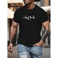 thumbnail image 1 of Camiseta informal de manga corta negra para hombre con estampado de fútbol, ideal para salir, para el marido y para el tiempo libre., 1 of 7
