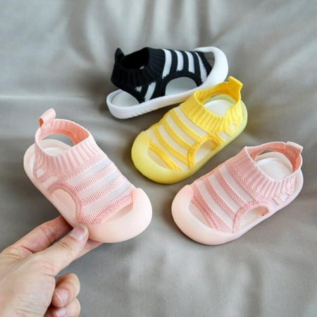 

ZDMATHE Infant Newborn Baby Girls Summer Sandals Fashion knitting Baotou Soft Bottom No-Slip First Walkers Children Kid Baby Shoes