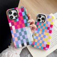 thumbnail image 3 of Branple Compatible Con Iphone 14 Pro Max Funda Linda Y Colorida A Cuadros Con Tpu Suave Y Delgado A Prueba De Golpes Y Fundas Protectoras De Pc Duras Para Mujeres/Hombres Diseñadas Para Iphone 14 Pro, 3 of 5