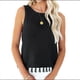 thumbnail image 2 of Suéter de Punto de Verano para Mujer, Camiseta Sin Mangas con Cuello Redondo de Crochet, Blusa Informal Sin Mangas con Aberturas Negro M, 2 of 10