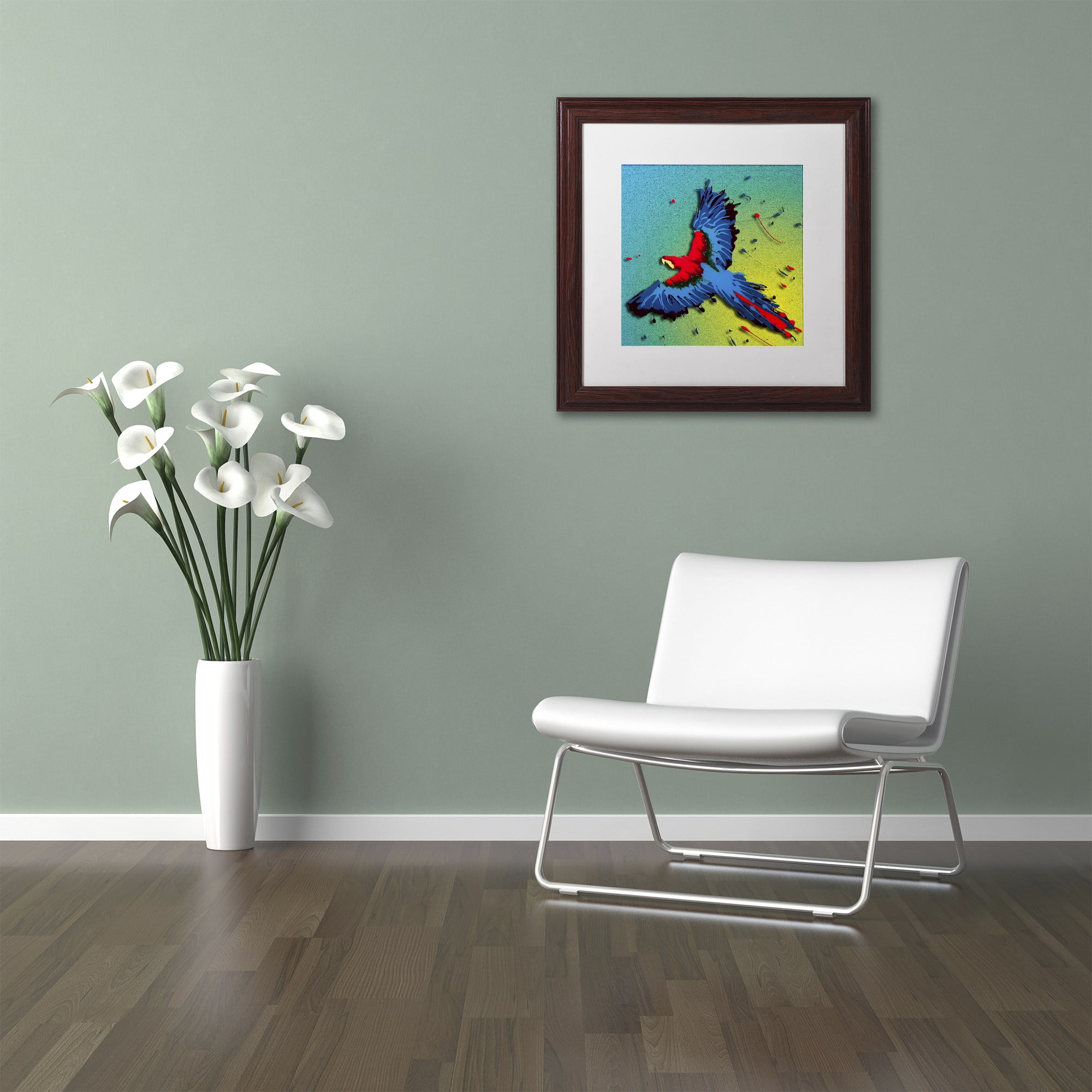 Trademark Fine Art "The Raven 4" Canvas Art by Roderick Stevens, White Matte, Wood Frame
