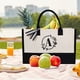thumbnail image 3 of Bolsa de playa de lona inicial personalizada, bolsa de regalo con monograma para mujer, 3 of 5