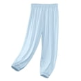thumbnail image 2 of Fozruso Girls Stretch Pants Girls Ice Silk PantsPants Elastic High Waisted Casual Trousers For Kids Summer Flowy Stretchy Pants Sizes 4-5 Years, 2 of 5
