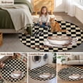 thumbnail image 5 of Farmhouse Coffee Round Area Rug 6Ft Washable Circle Rugs for Bathroom Office, Modern Vintage Coffees Black Brown Plaid Non-Slip Carpet Floor Mats Indoor Outdoor Carpet Runner Aesthetic Home Decor, 5 of 8