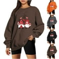 thumbnail image 4 of Crewneck Sweatshirts for Women Valentine's Day Cute Funny Graphic Print Pullover Tops Casual Long Sleeve Shirt(Orange,L), 4 of 4