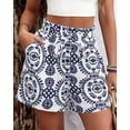 thumbnail image 3 of BTFBM Spring Summer Shorts for Women Dressy Casual High Waisted Wide Leg Floral Boho Shorts Beach Vacation Clothes, 3 of 8