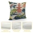 thumbnail image 4 of PIKWEEK  Pillow Cover Chinoiserie Pagoda Coral Blue Asian Pillow Case Asian Scenic Decorative Pillow Home Ethnic Cushion Cases for Couch Bedroom Living Room Housewarming Gift, 4 of 5