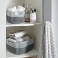 thumbnail image 6 of Simplify 2 Pack 2-Tone Decorative Plastic Medium Storage Basket in Grey, 6 of 7