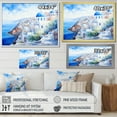 thumbnail image 4 of Designart "Vibrant Santorini Village Blue and White II" Landscapes Framed Wall Art Decor - Country Blue Greece Entryway Framed Wall Art, 4 of 6
