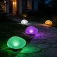thumbnail image 4 of Solar Garden Lights Outdoor Glow Cobblestone Shape Lamp Garden Decor Light-White & RGB Light Waterproof Landscape Night Lights for Lawn/Patio/Path(Glass Material),C, 4 of 6