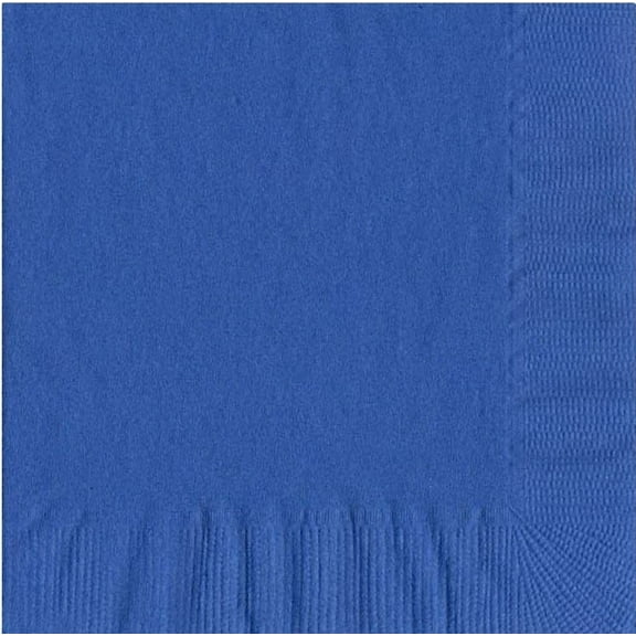 600 - (12 Pks of 50) 2 Ply Plain Solid Colors Luncheon Dinner Napkins Paper - Royal Blue