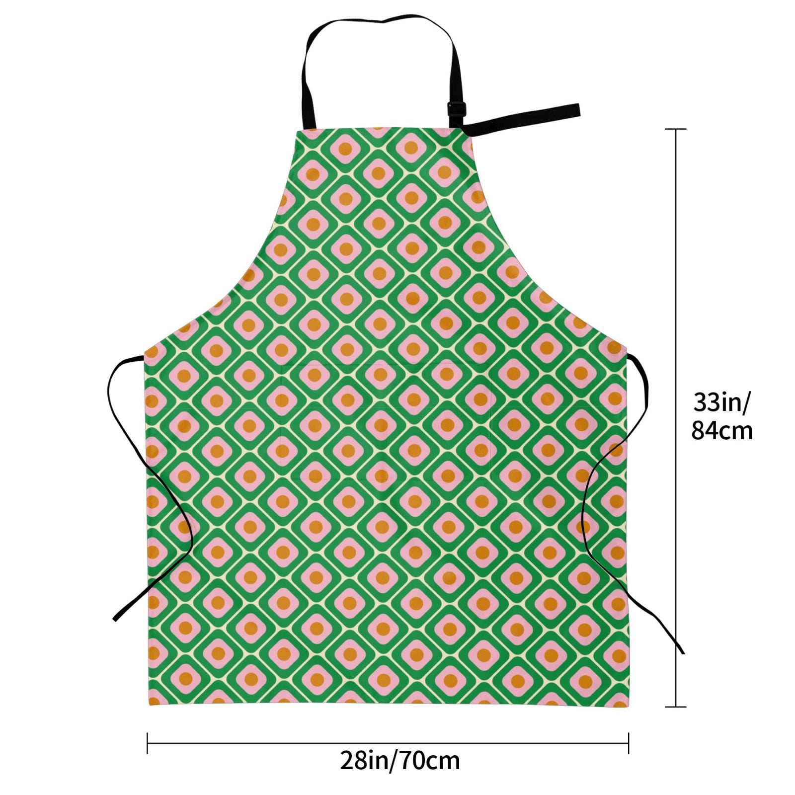 Kdxio 60s and 70s Style Apron with Pockets Adjustable Kitchen Aprons for Men Women Waterproof Aprons for Cooking,Drawing,Crafting, Baking Household Cleaning