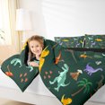 thumbnail image 4 of Homewish Cartoon Dinosaur Full Size Comforter Sets 3-Piece for Preppy Children Kids,Jungle Animal Bedding Comforter Set,Kawaii Wildlife Dino Lightweight Bedding Sets,Breathable Home Decor,Reversible, 4 of 8