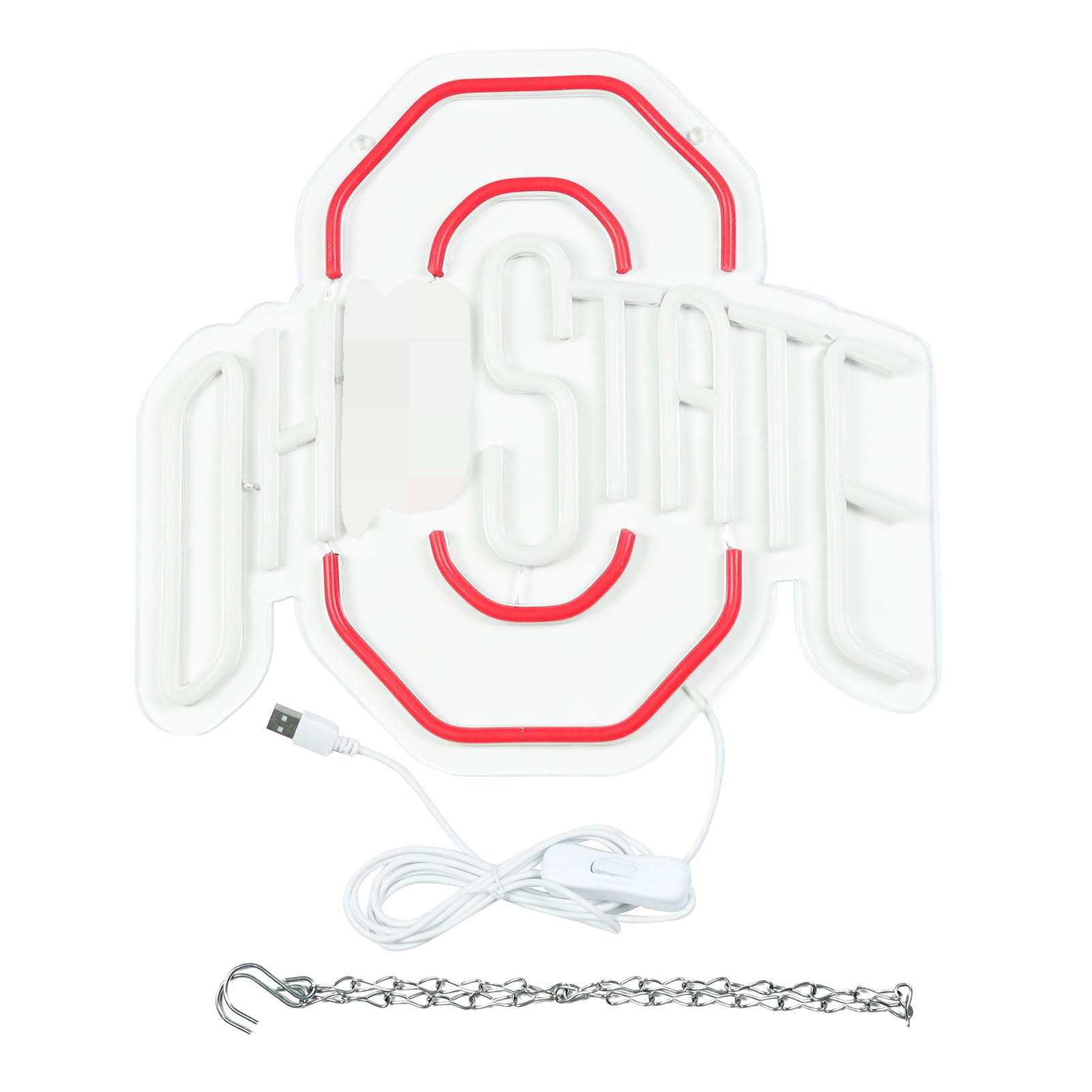 Red White Letter Neon Sign LED Wall Decor USB Powered Light with Switch for Bedroom Dorm Bar Decoration