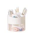 thumbnail image 1 of Portalápices giratorio de 360 grados con cajón, 5 compartimentos, escritorio, soporte para brochas de maquillaje, para tocador, hogar, oficina, escritorio, color blanco, 1 of 5
