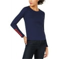 thumbnail image 2 of Blusa con mangas de encaje maison Jules Mujer Azul Grande, 2 of 2