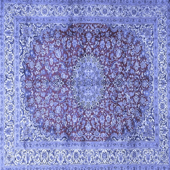 Ahgly Company Indoor Square Oriental Blue Traditional Area Rugs, 6' Square