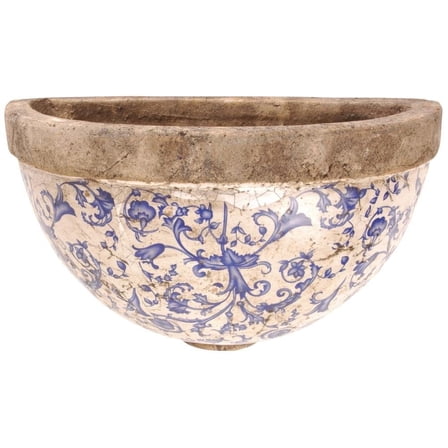 Esschert Design USA Ceramic Wall Planter – Blue & White Decorative Hanging Pot