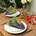 thumbnail image 3 of Coolnut Mardi Gras Cloth Napkins Set of 4, Oversized Washable Reusable Polyester Dinner Table Napkins for Family, Restaurant, Party Decor, 20 x 20 Inch, 3 of 7
