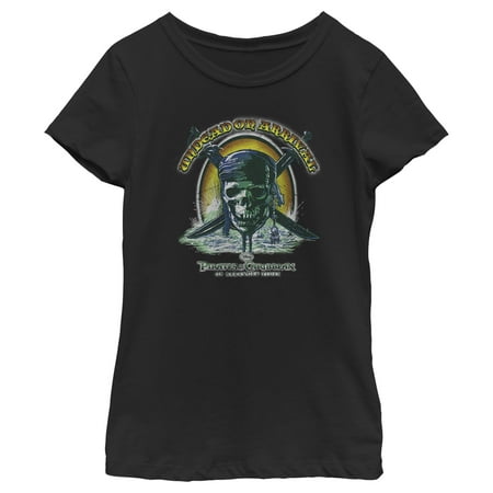 Girl s Pirates of the Caribbean: On Stranger Tides Undead on Arrival Skull Logo Graphic Tee Black Medium