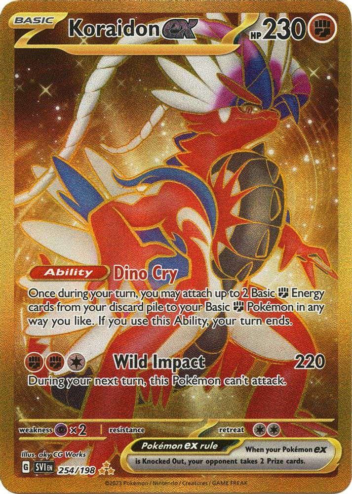 POkemon TCG Koraidon ex - 254/198 - Gold Secret Rare