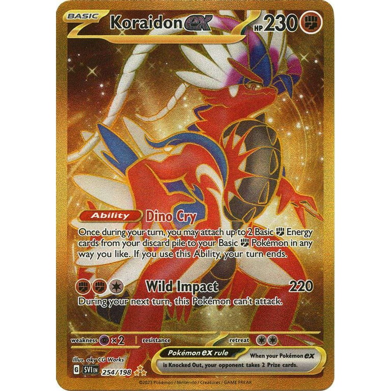 Pokemon Koraidon EX Gold Full Art Secret Rare 254/198 Scarlet and Violet