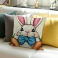 thumbnail image 3 of PRATYUS Easter Gnome Decorative Throw Pillow Covers,Rabbit Porch Outdoor Home Decor, Spring Easter Egg Hunt Carrot Couch Cushion Case 18x18in, 3 of 5