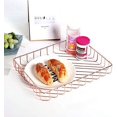 thumbnail image 5 of Cesta Organizador de almacenamiento de cosméticos Cinta metálica de oro rosa Cesta de frutas Estante de colección para cesta de almacenamiento de baño (Color: oro rosa), 5 of 5