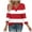 Womens Clothing Red, variant on Womens V Neck T Shirt, Summer Tops for Women Fashion Loose Fit Striped Printed 3/4 Sleeve Shirts S-2XL