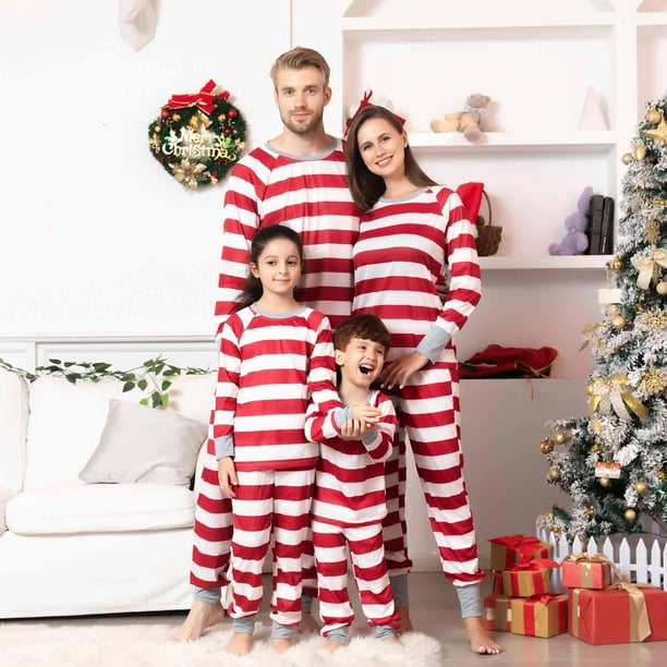 jovati Matching Christmas Outfits for Family Matching Family Sets Christmas  Casual Printed Top With Bottom Outfits Home Wear