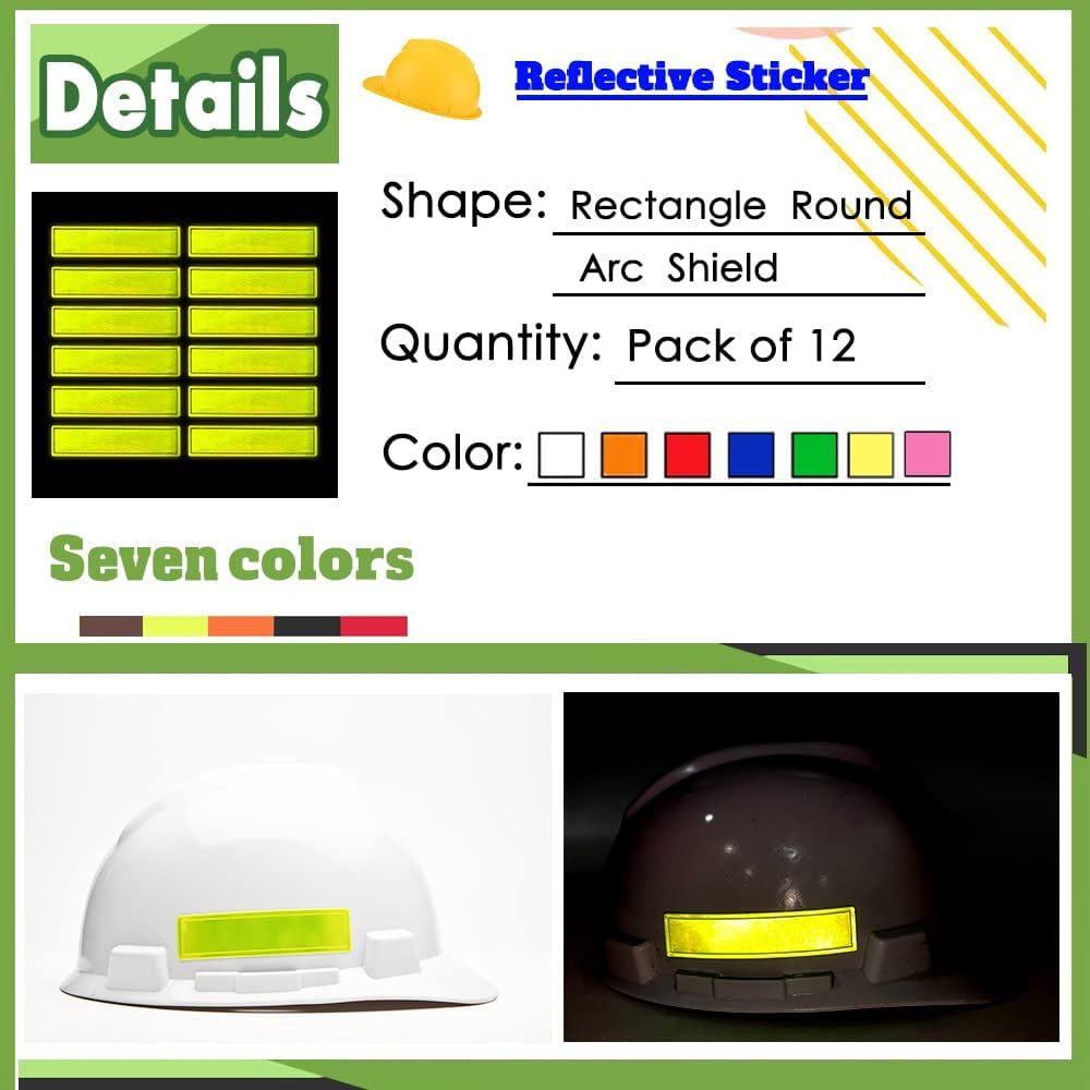 Safety Hard Hat Retro-reflective Stickers - Set of 5