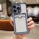 thumbnail image 3 of Funda de teléfono con revestimiento transparente para iPhone 15, 14, 13, 12, 11 Pro Max Plus, silicona suave, a prueba de golpes, transparente, tarjetero, bolsillo, 3 of 5