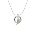 thumbnail image 2 of Delight Jewelry Silvertone Textured Wing Laugh Ring Charm Necklace, 18", 2 of 4