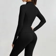 thumbnail image 5 of Tqcoqu Women's Solid 2 Piece Yoga Outfit,Zip Up Cropped Jacket & High Waist Flare Long Pants,Stretch Athletic Workout Plus Size Tracksuit Set for Women,Black Women's S-XXXXXL, 5 of 7