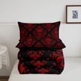 thumbnail image 5 of Homewish Horror Halloween Skull Twin Comforter Sets,Boho Damask Bedding Set,Black Red,Black Reversible,2pcs,1 Comforter and 1 Pillowcase, 5 of 7