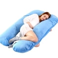thumbnail image 5 of UNLLLL U shaped Maternity Pillow Cover, 1 Pc Washable Removable Pillowcase, Soft Skin Friendly Crystal Velvet, Without Pillow Filling, for Pregnant Women (59.06x31.50 Ins, Blue), 5 of 10