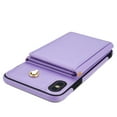 thumbnail image 4 of Wallet Case for iPhone XR Crossbody with Card Holder Shoulder Strap, Magnetic Flip Folio Purse Case Kickstand PU Leather Shockproof Protective Cover for iPhone XR, Purple, 4 of 7