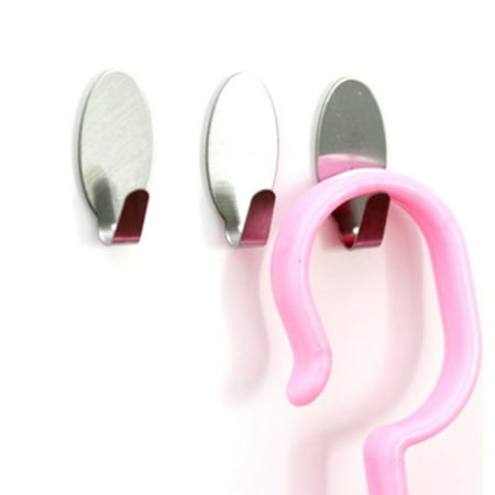 

6 Stainless Steel Home Kitchen Wall Door Sticky Self Adhesive Hook Hanger Holder