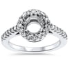 Pompeii 1/2ct SI Pave Halo Diamond Engagement Ring Setting 14K White Gold (G/H,SI)